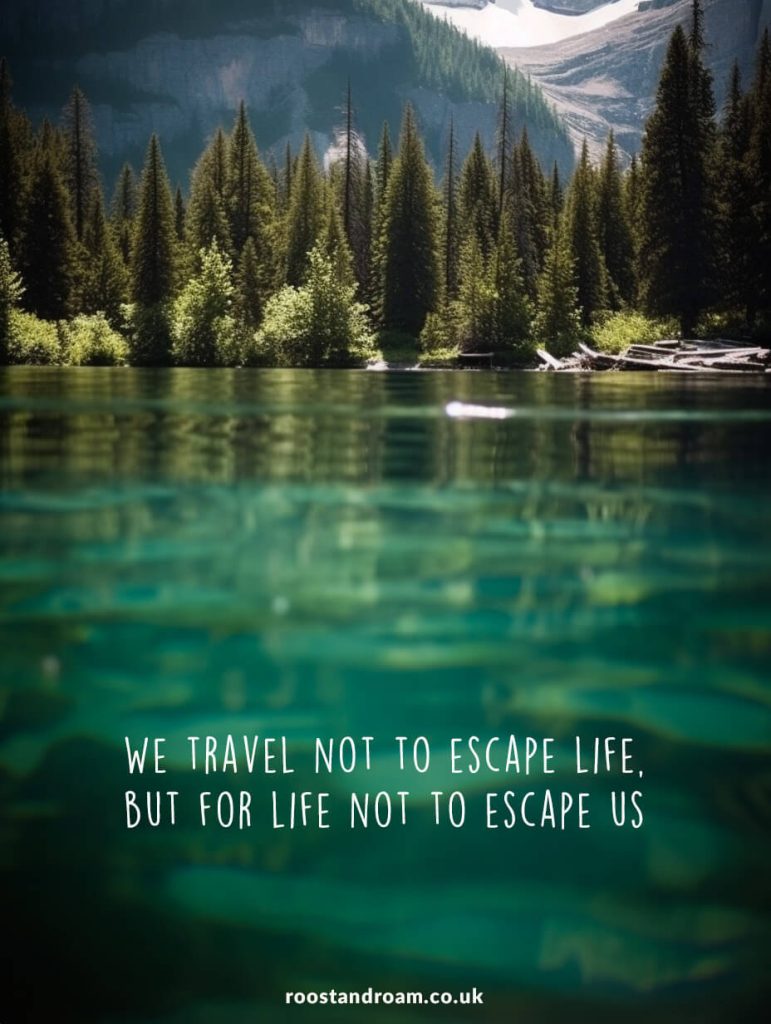 We travel not to escape life, but for life not to escape us - travel quote