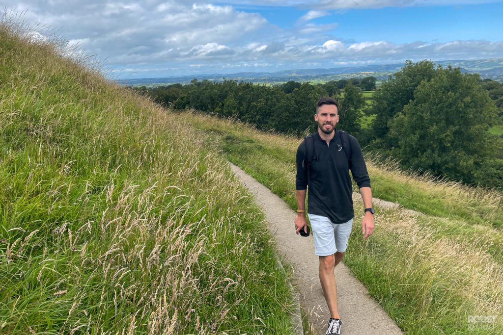 Walking up Glastonbury Tor