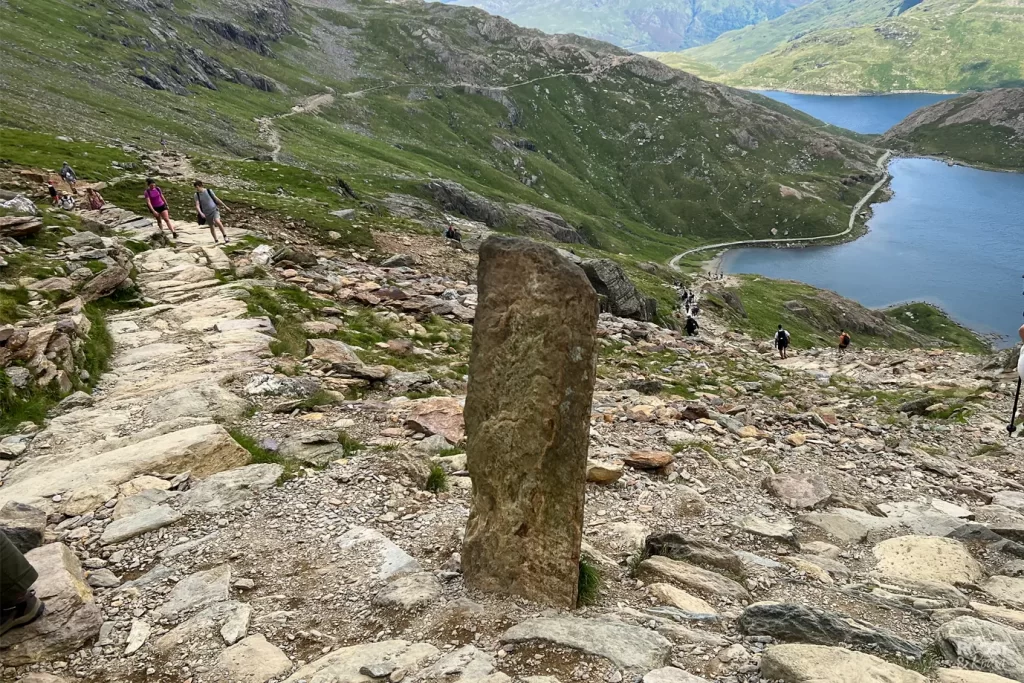 Stone marker for the miners and pyg track