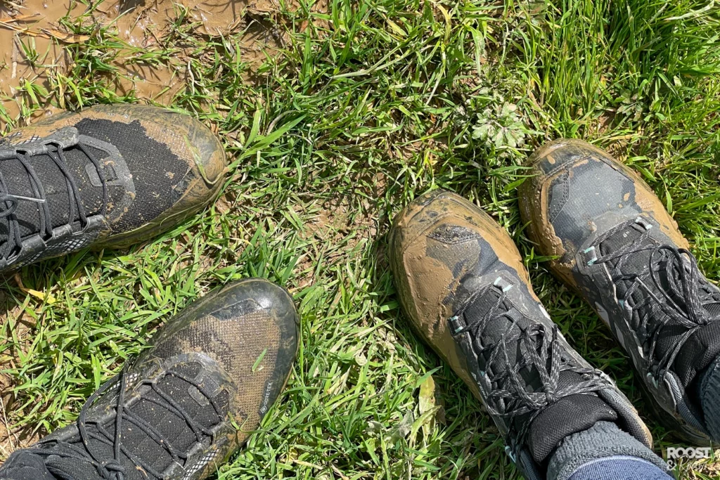 Muddy Adidas walking boots
