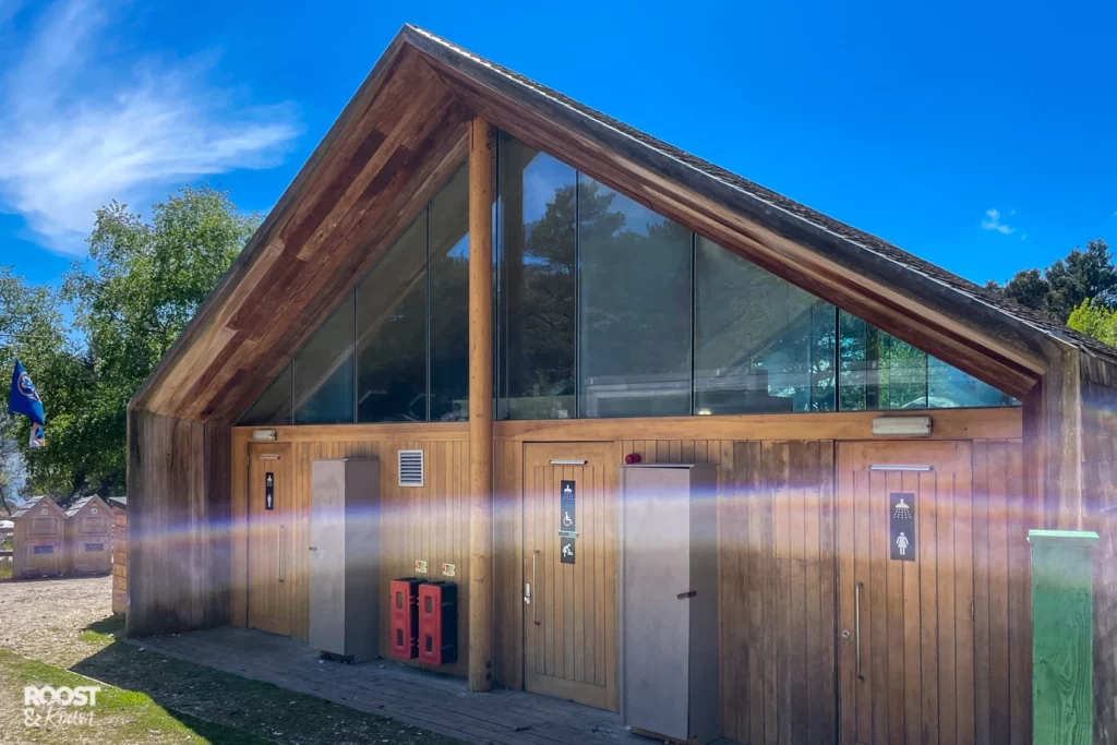 Camping shower facilities at Brownsea Island