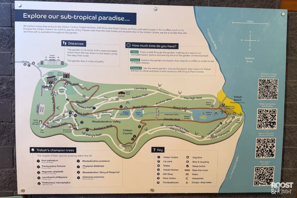 Map of Trebah Gardens Cornwall