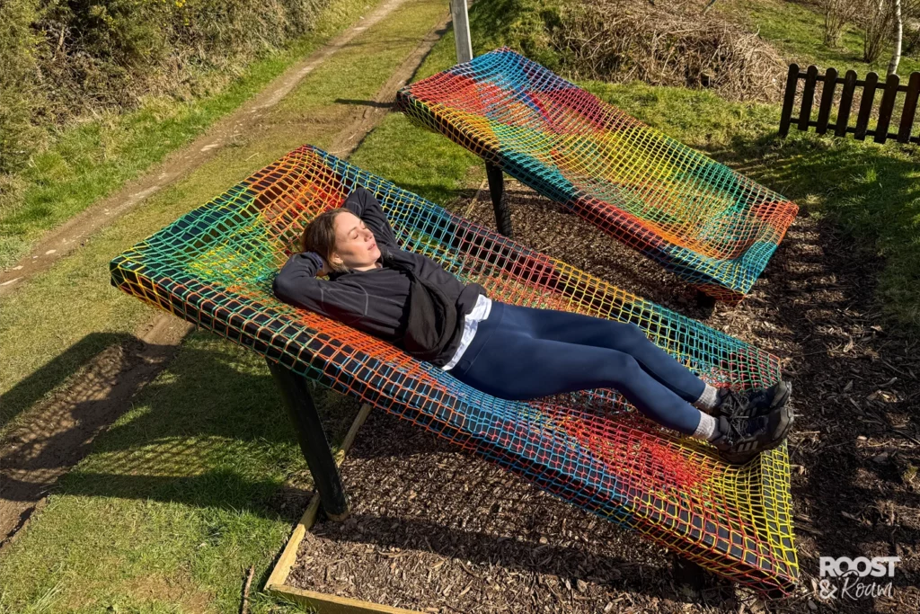 Cloud chairs at St Nectan's Glen Cornwall