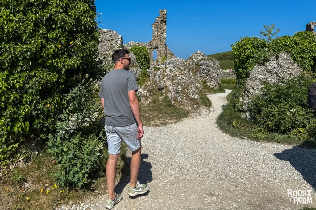 Corfe Castle ruins in Dorset