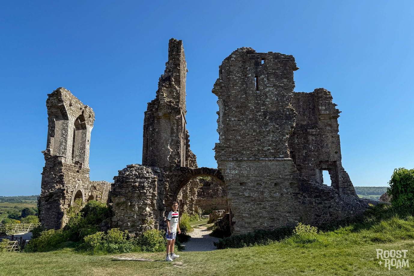 Corfe Castle ruins in Dorset