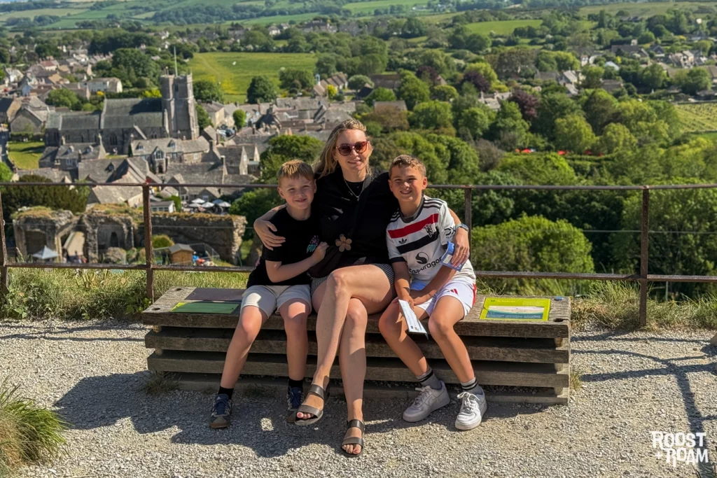 Family day out at Corfe Castle Dorset