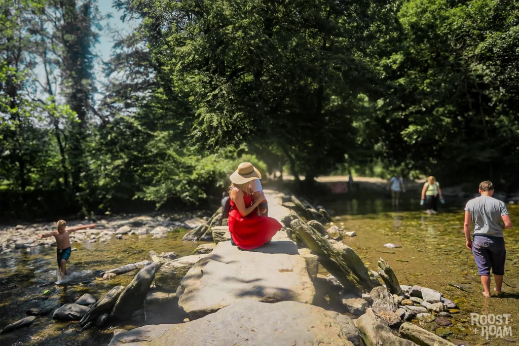 Tarr Steps clapper bridge summer