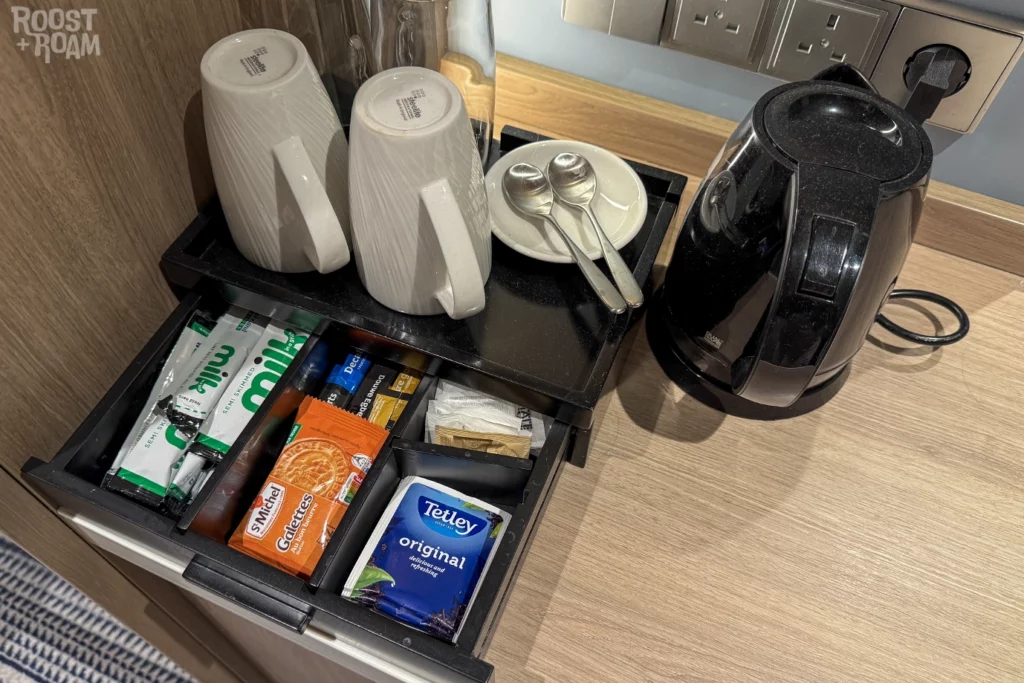 Tea making facilities on P&O Iona cabin