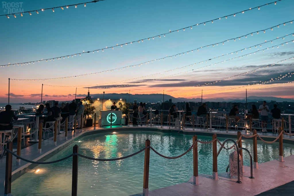 AC Hotel rooftop bar in Malaga