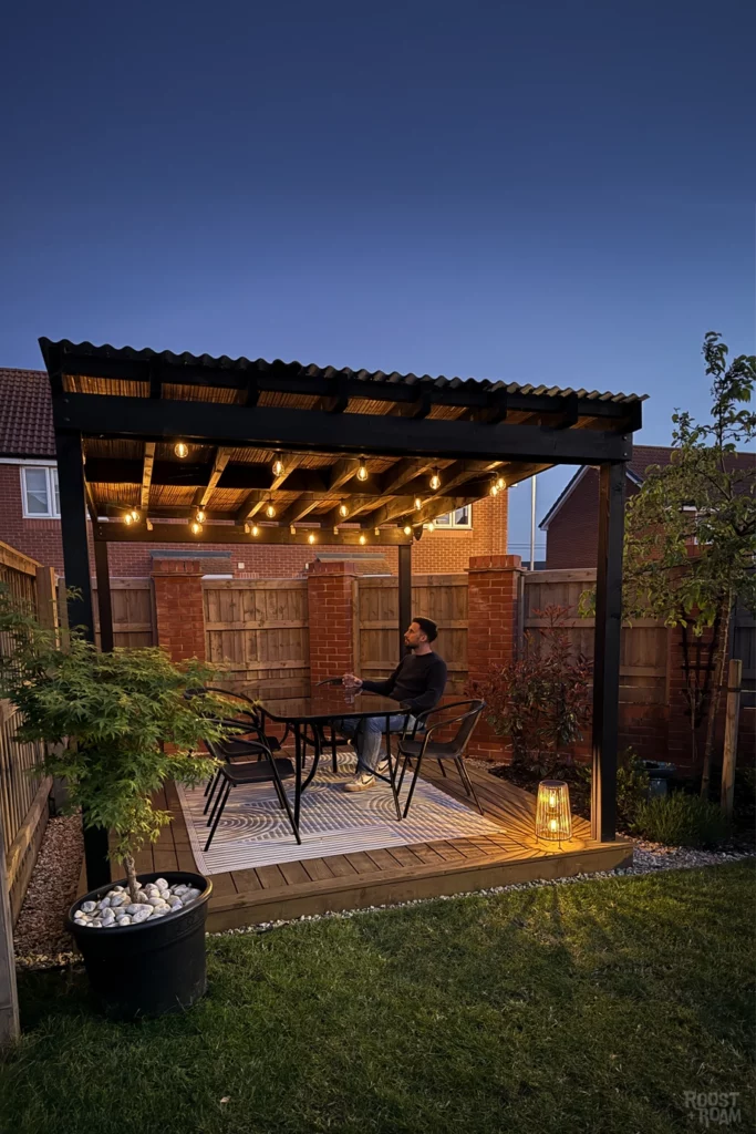 garden pergola festoon lights