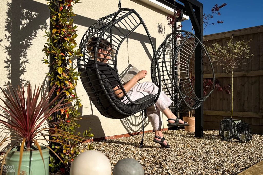swing seat garden glow up