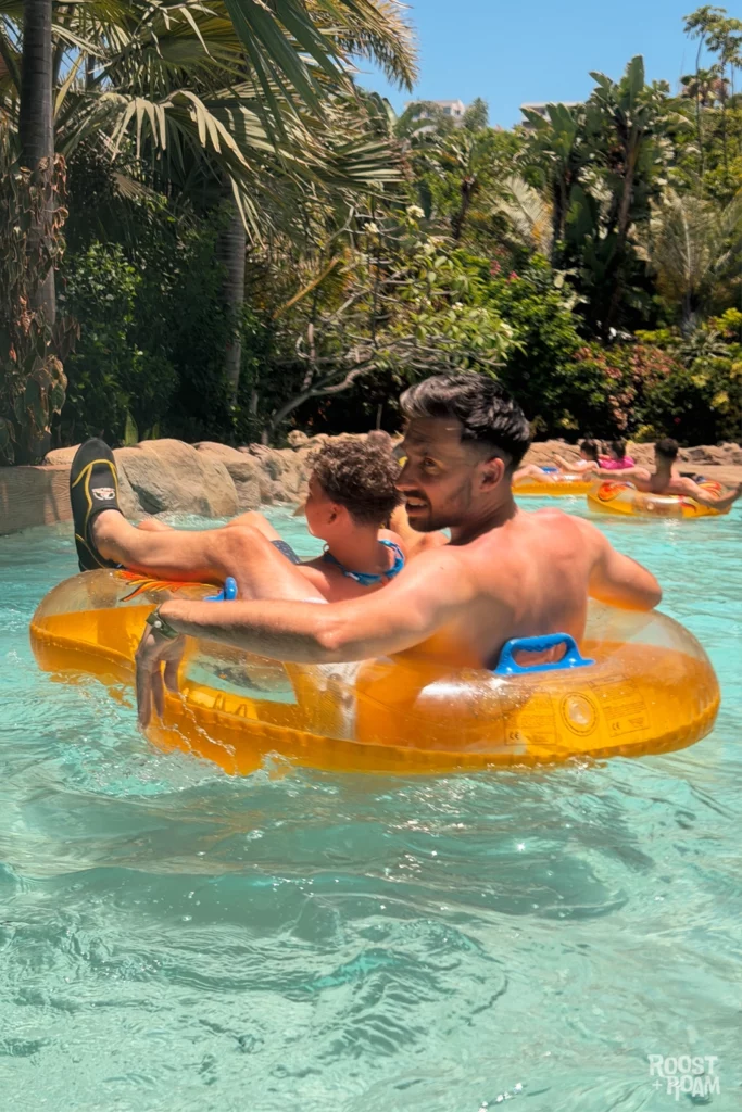 Lazy river rapids at Siam Park in Tenerife